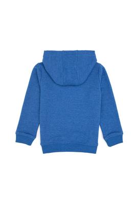 Erkek Çocuk Koyu Mavi Melanj Kapüşonlu Basic Sweatshirt - 50314005111