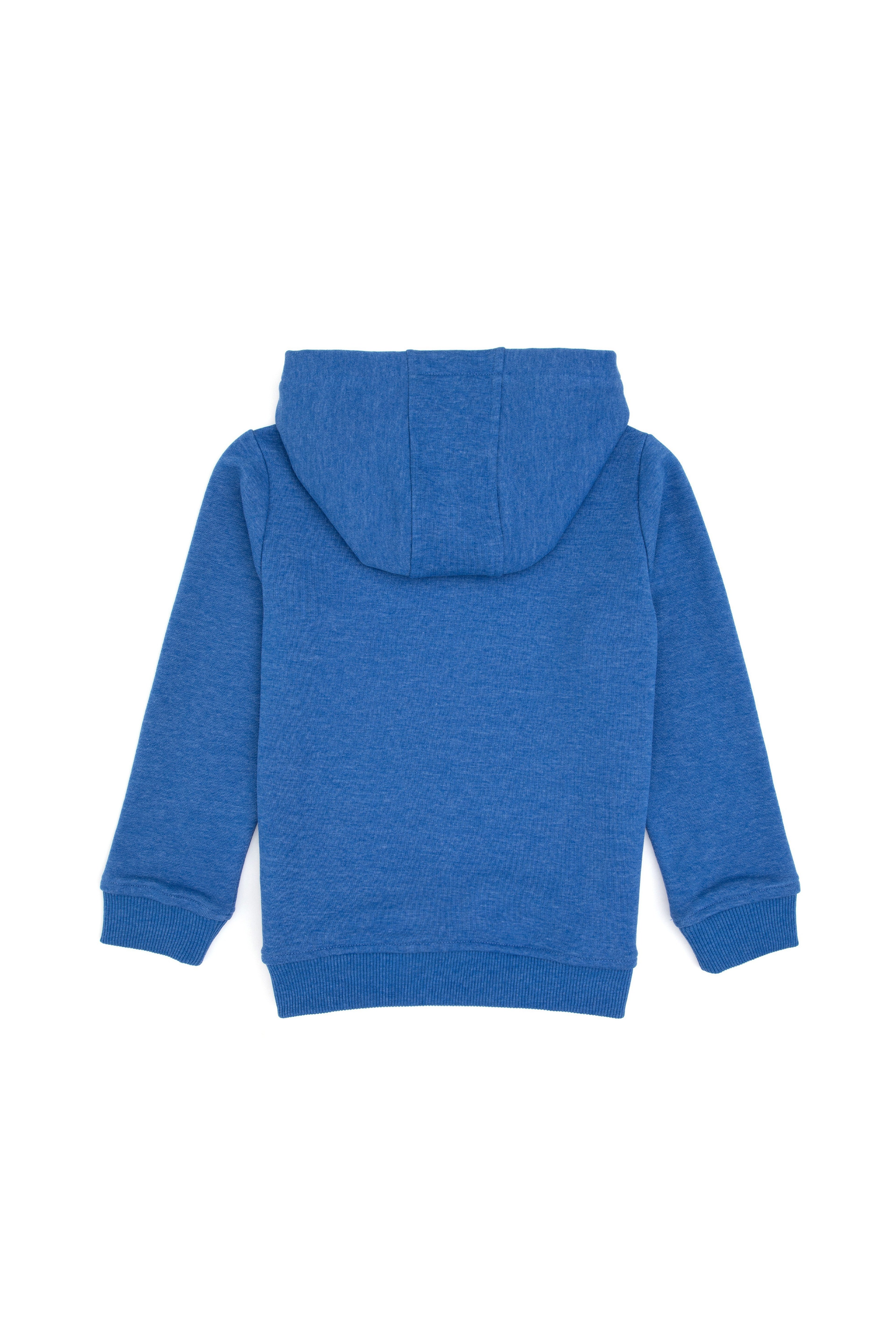 Erkek Çocuk Koyu Mavi Melanj Kapüşonlu Basic Sweatshirt - Image 4
