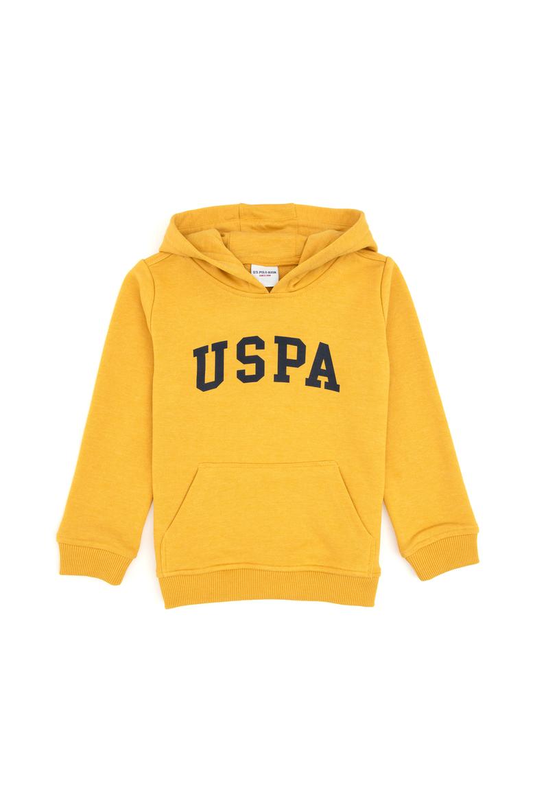 Erkek Çocuk Sarı Kapüşonlu Basic Sweatshirt