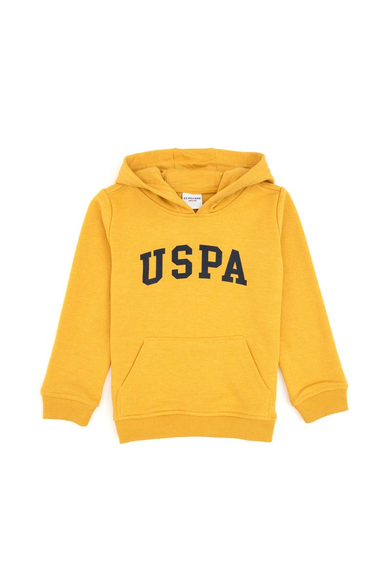 Erkek Çocuk Sarı Kapüşonlu Basic Sweatshirt