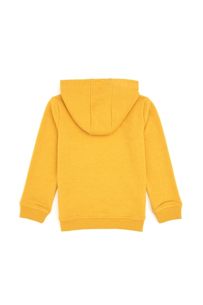 Erkek Çocuk Sarı Kapüşonlu Basic Sweatshirt