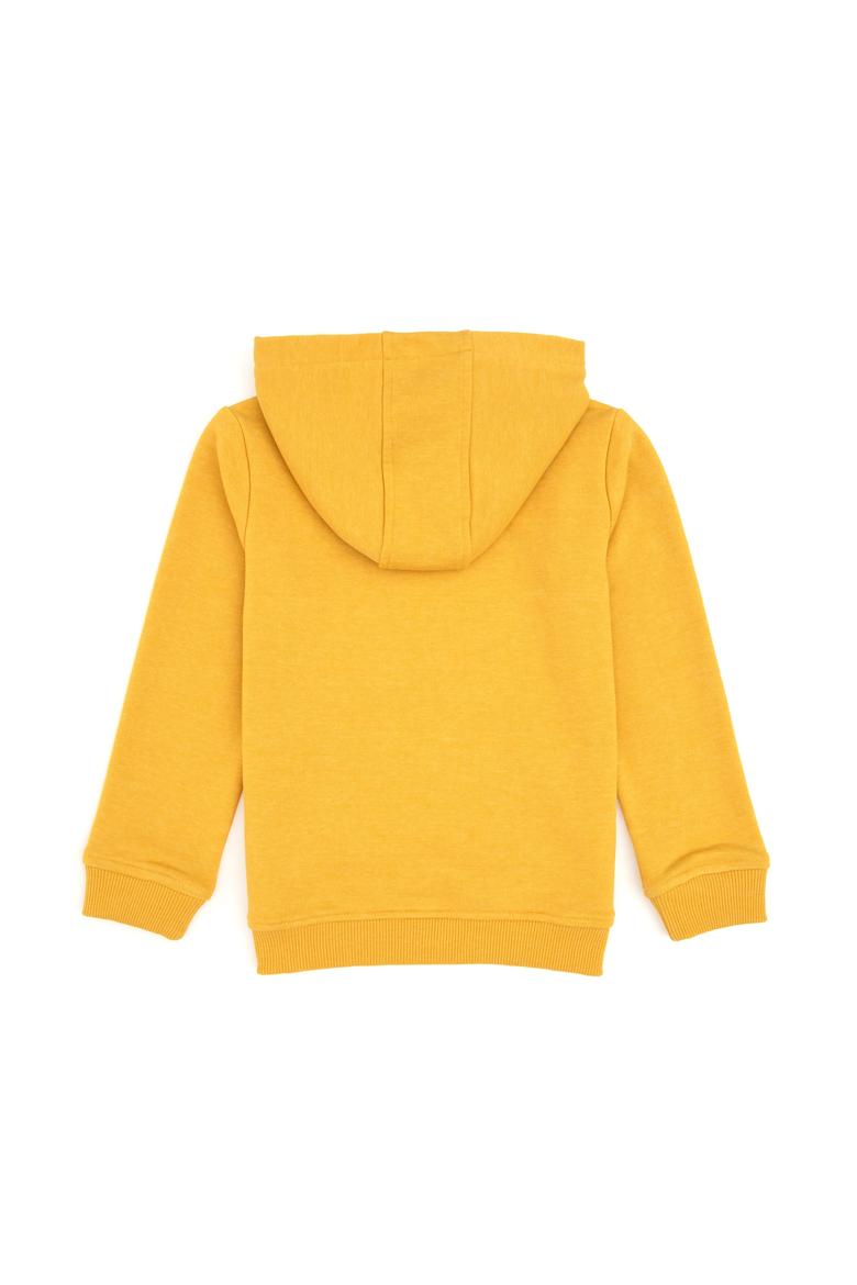 Erkek Çocuk Sarı Kapüşonlu Basic Sweatshirt - 50314005067