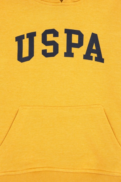 Erkek Çocuk Sarı Kapüşonlu Basic Sweatshirt
