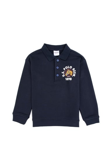 Erkek Çocuk Açık Lacivert Polo Yaka Sweatshirt