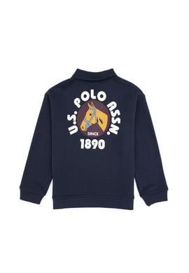 Erkek Çocuk Açık Lacivert Polo Yaka Sweatshirt - 50316597035