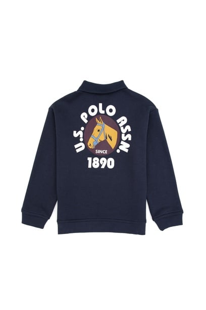 Erkek Çocuk Açık Lacivert Polo Yaka Sweatshirt