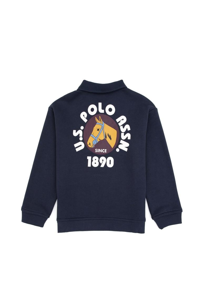 Erkek Çocuk Açık Lacivert Polo Yaka Sweatshirt - 50316597035