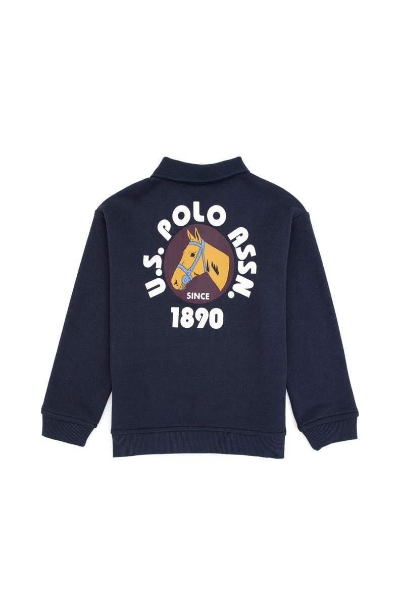 Erkek Çocuk Açık Lacivert Polo Yaka Sweatshirt