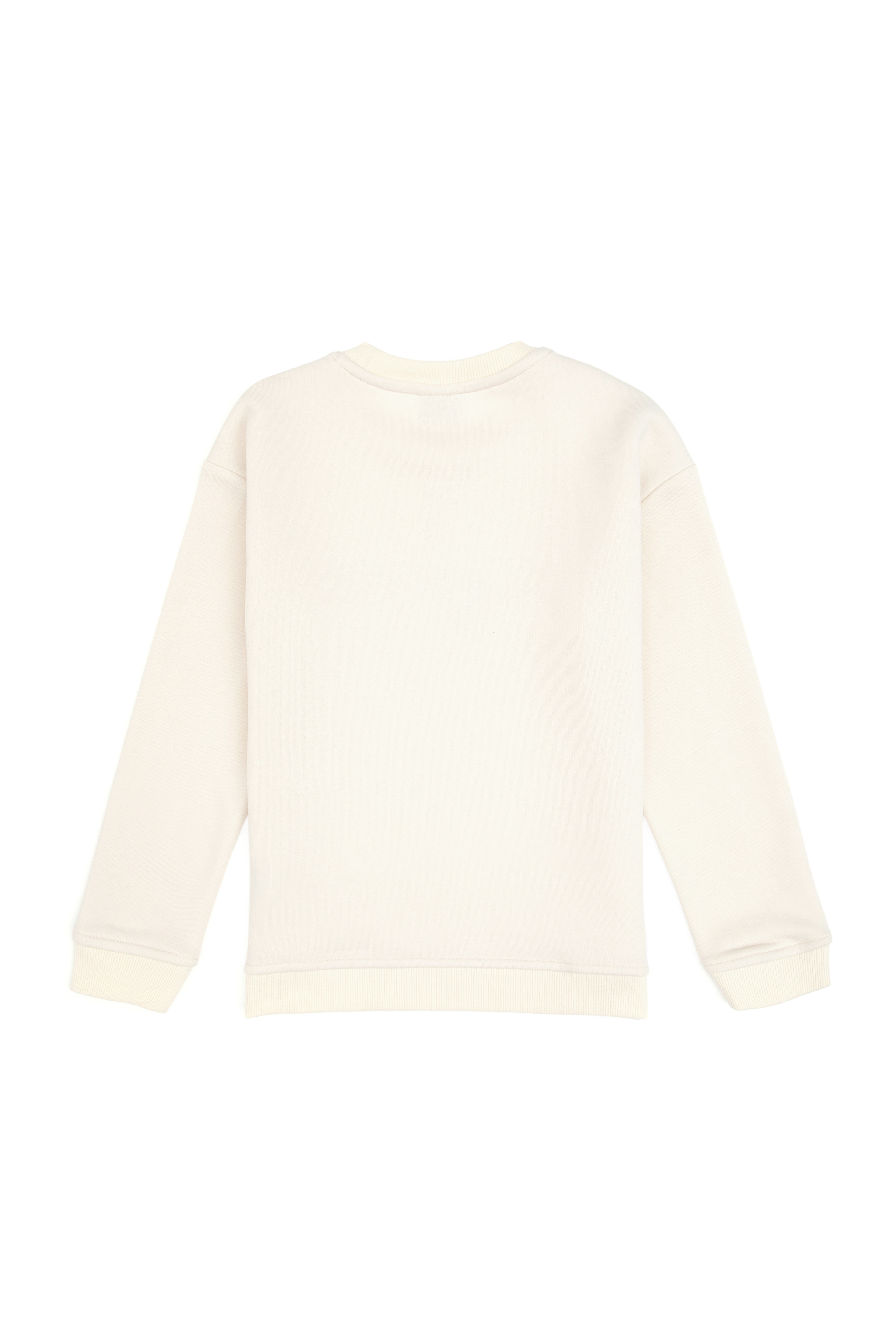 Erkek Çocuk Beyaz Bisiklet Yaka Sweatshirt - Image 3