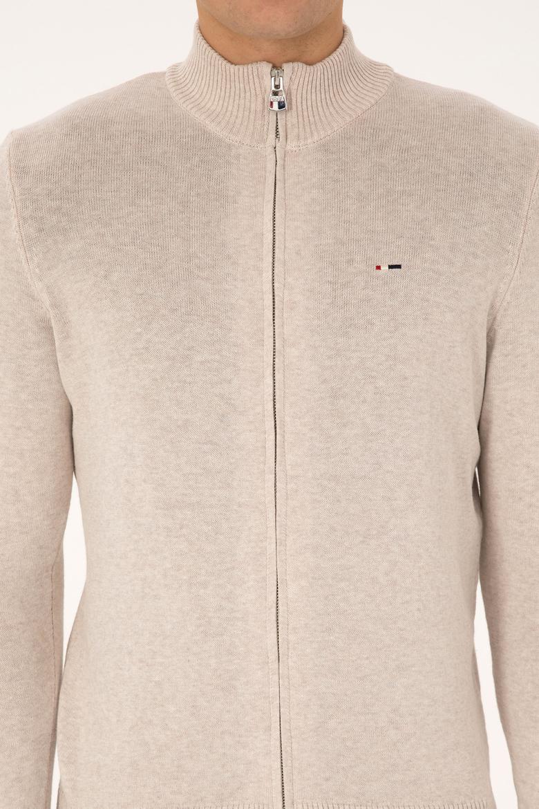 Erkek Taş Melanj Basic Triko Hırka - 50313688073