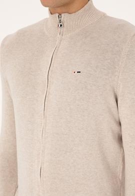 Erkek Taş Melanj Basic Triko Hırka - 50313688073