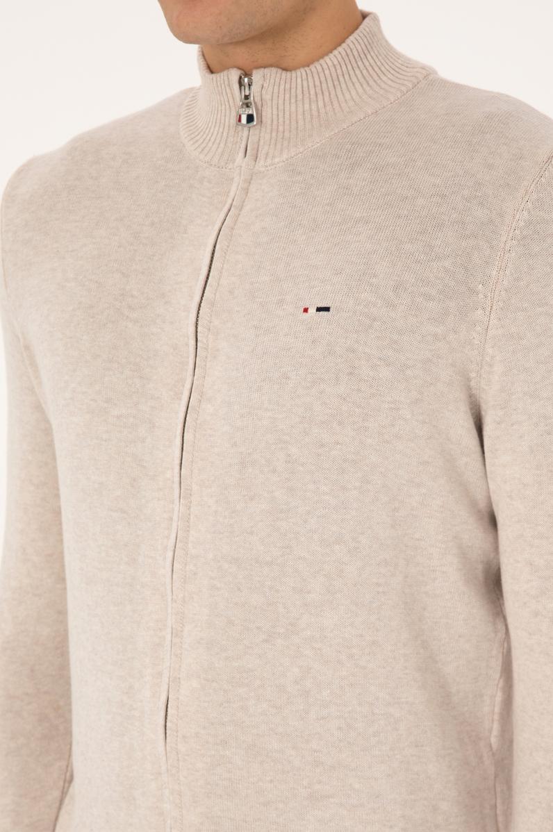 Erkek Taş Melanj Basic Triko Hırka