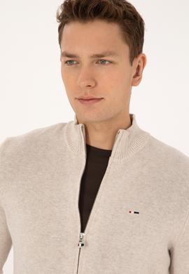 Erkek Taş Melanj Basic Triko Hırka - 50313688073