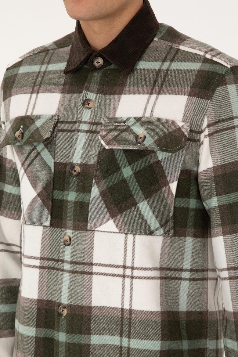 Erkek Açık Haki Uzun Kollu Gömlek - 50308257025