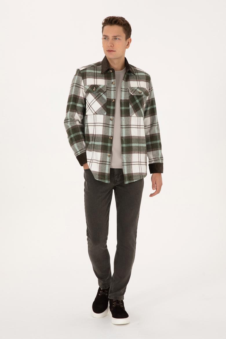 Erkek Açık Haki Uzun Kollu Gömlek - 50308257025