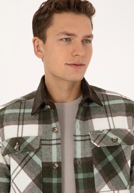 Erkek Açık Haki Uzun Kollu Gömlek - 50308257025