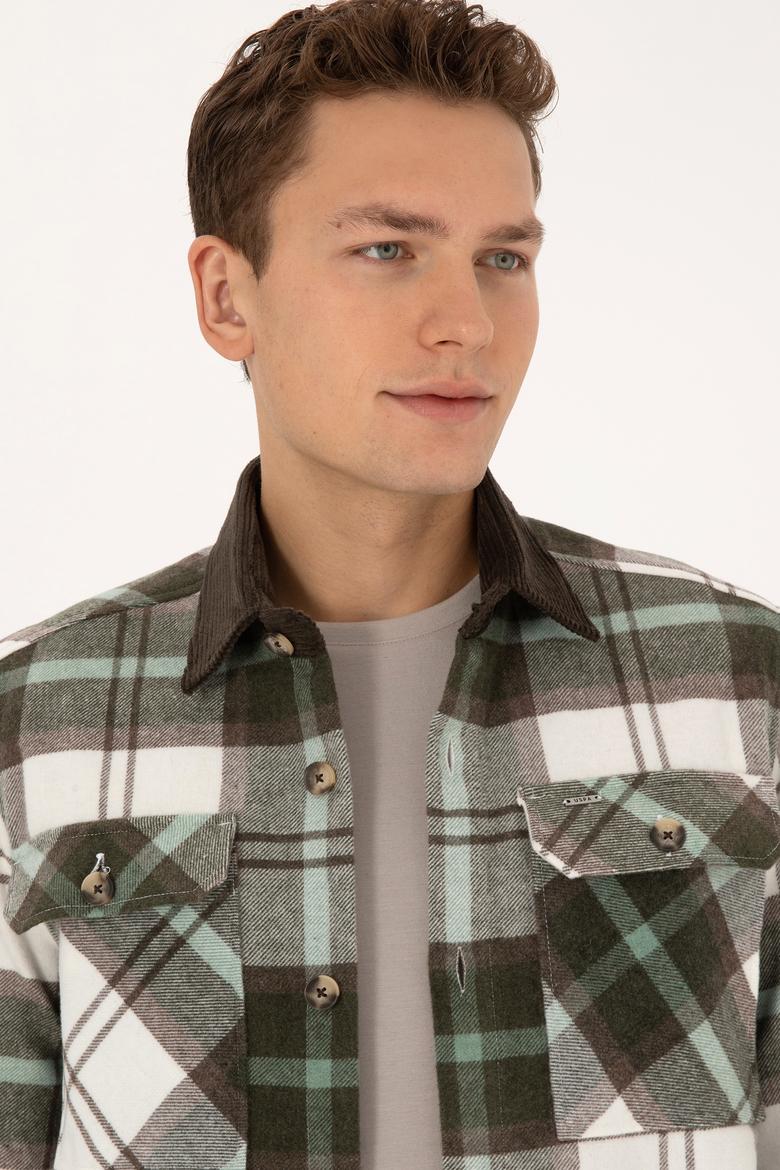 Erkek Açık Haki Uzun Kollu Gömlek - 50308257025