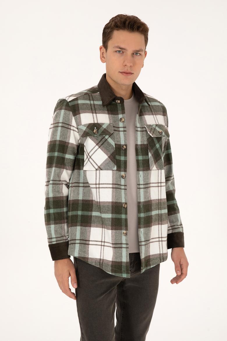 Erkek Açık Haki Uzun Kollu Gömlek - 50308257025