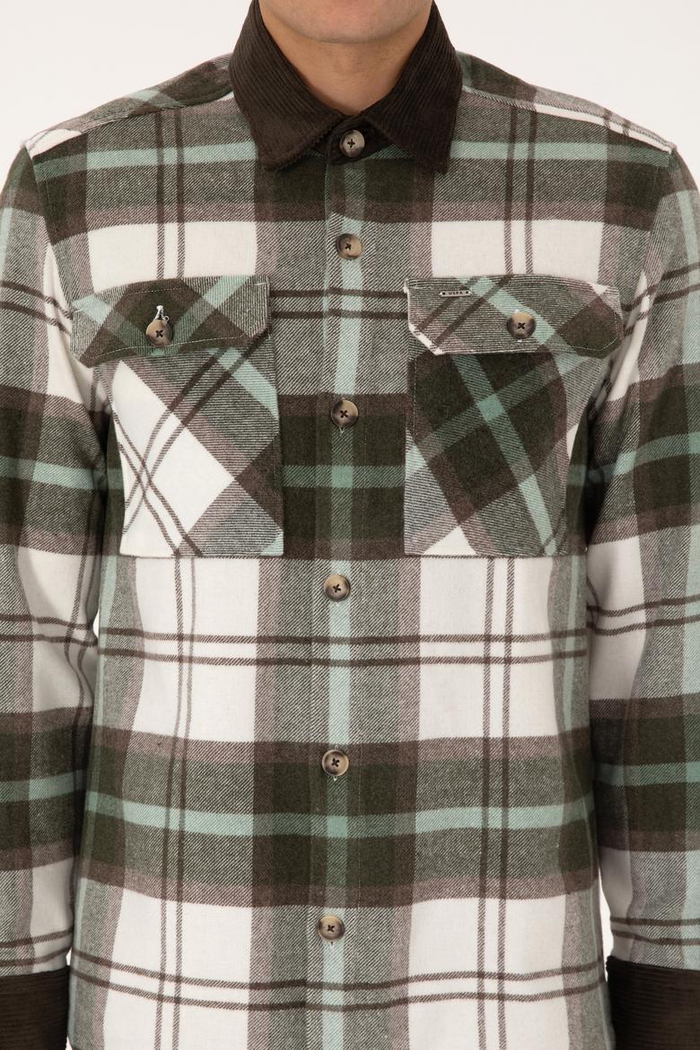 Erkek Açık Haki Uzun Kollu Gömlek - 50308257025