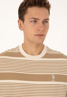 Erkek Comfort Fit Bisiklet Yaka Krem Sweatshirt - 50308135045