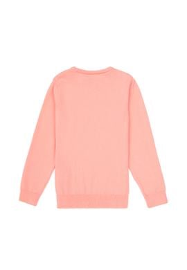 Kız Çocuk Neon Pembe Bisiklet Yaka Basic Kazak - 50313060051