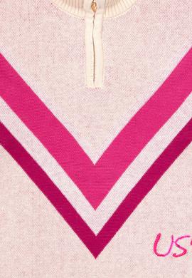 Kız Çocuk Krem Yarım Fermuarlı Kazak - 50314334017