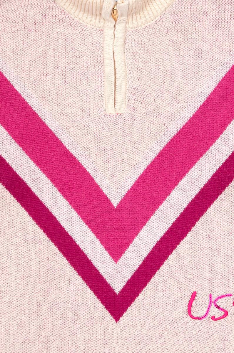 Kız Çocuk Krem Yarım Fermuarlı Kazak