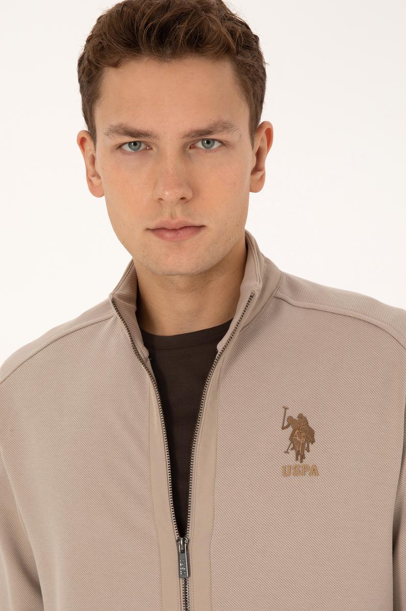 Erkek Koyu Bej Örme Hırka