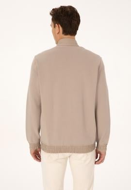 Erkek Koyu Bej Örme Hırka - 50309988034