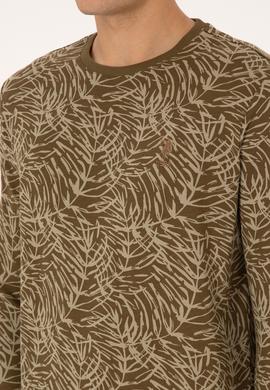 Erkek Regular Fit Bisiklet Yaka Haki Sweatshirt - 50310314007