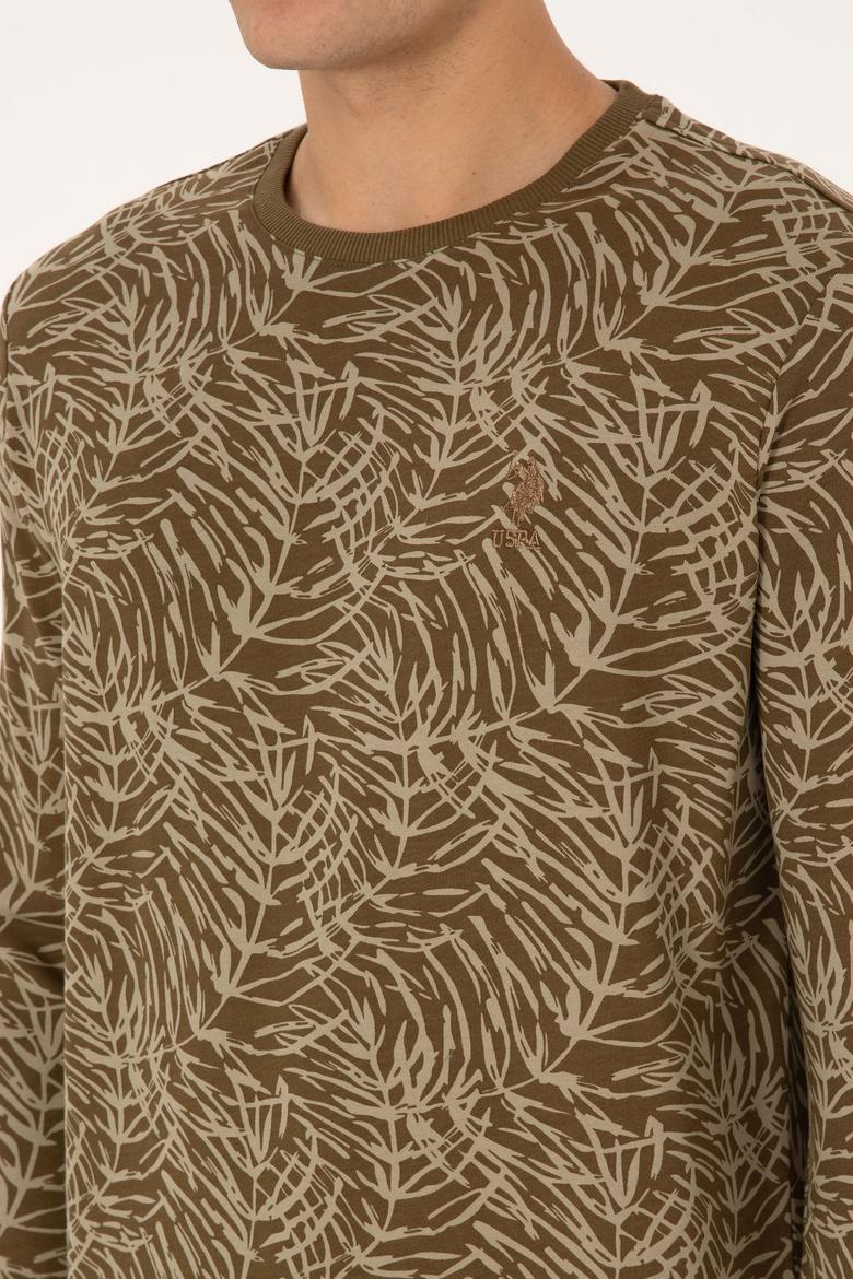 Erkek Regular Fit Bisiklet Yaka Haki Sweatshirt - 50310314007