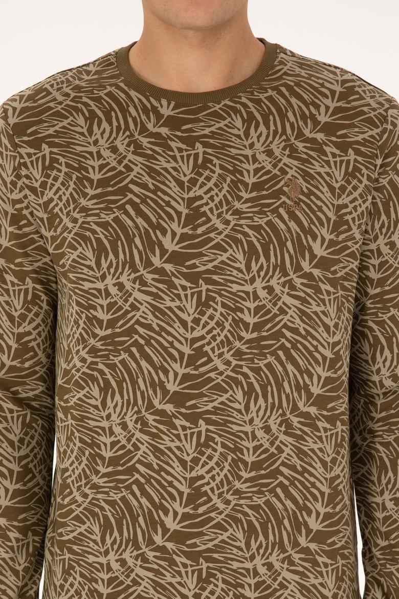 Erkek Regular Fit Bisiklet Yaka Haki Sweatshirt - 50310314007