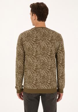 Erkek Regular Fit Bisiklet Yaka Haki Sweatshirt - 50310314007