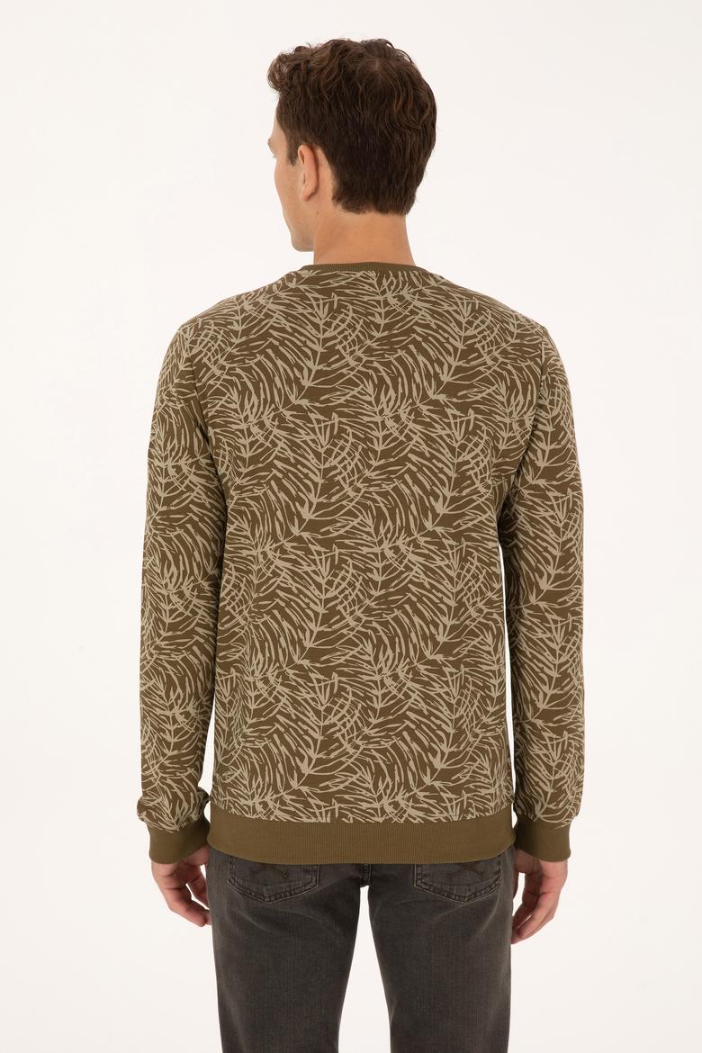 Erkek Regular Fit Bisiklet Yaka Haki Sweatshirt - 50310314007