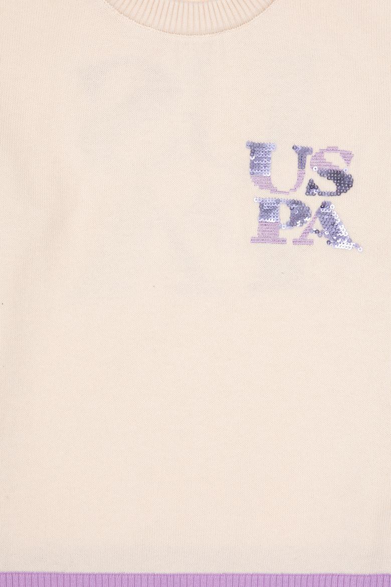 Kız Çocuk Bisiklet Yaka Krem Kazak - 50314352013