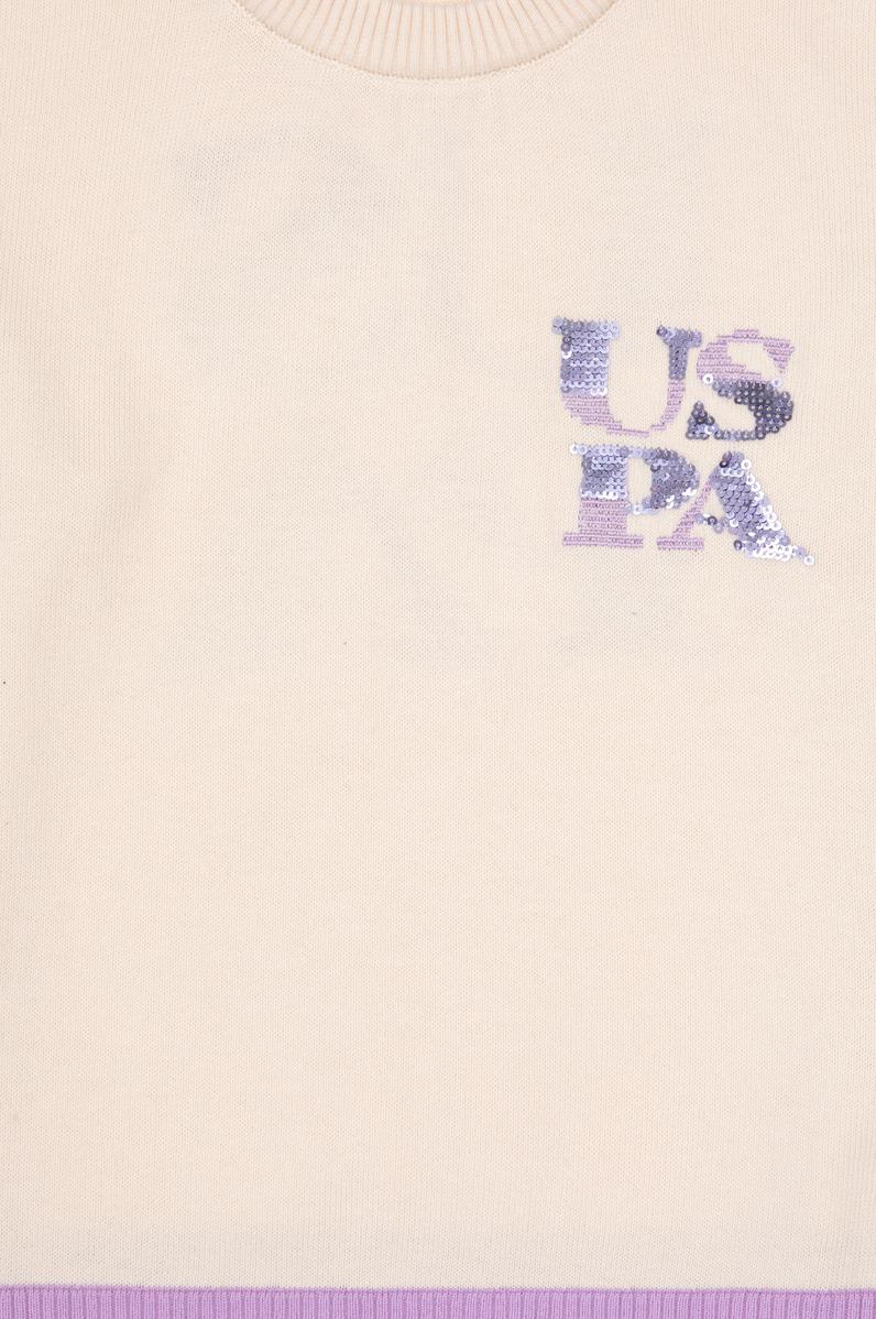 Kız Çocuk Bisiklet Yaka Krem Kazak