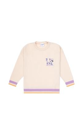 Kız Çocuk Bisiklet Yaka Krem Kazak - 50314352013