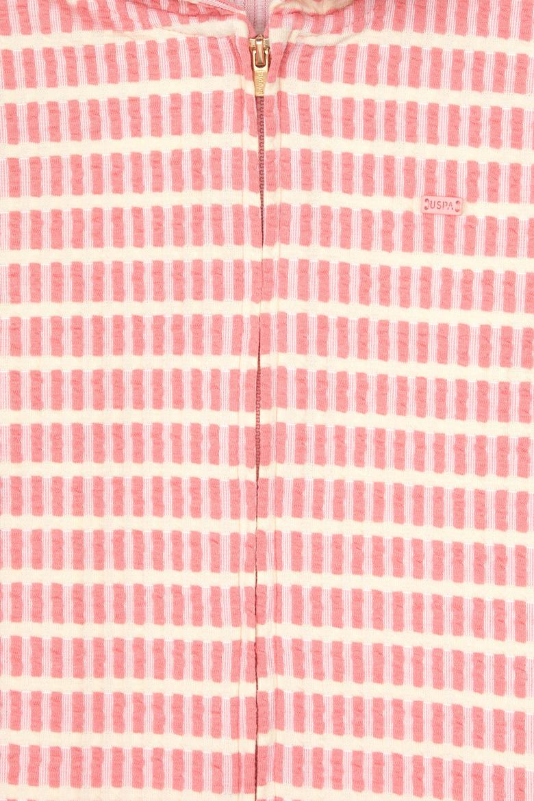 Kız Çocuk Neon Pembe Kapüşonlu Fermuarlı Sweatshirt - 50314266002