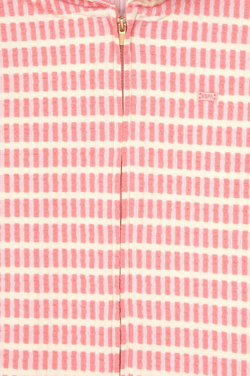 Kız Çocuk Neon Pembe Kapüşonlu Fermuarlı Sweatshirt