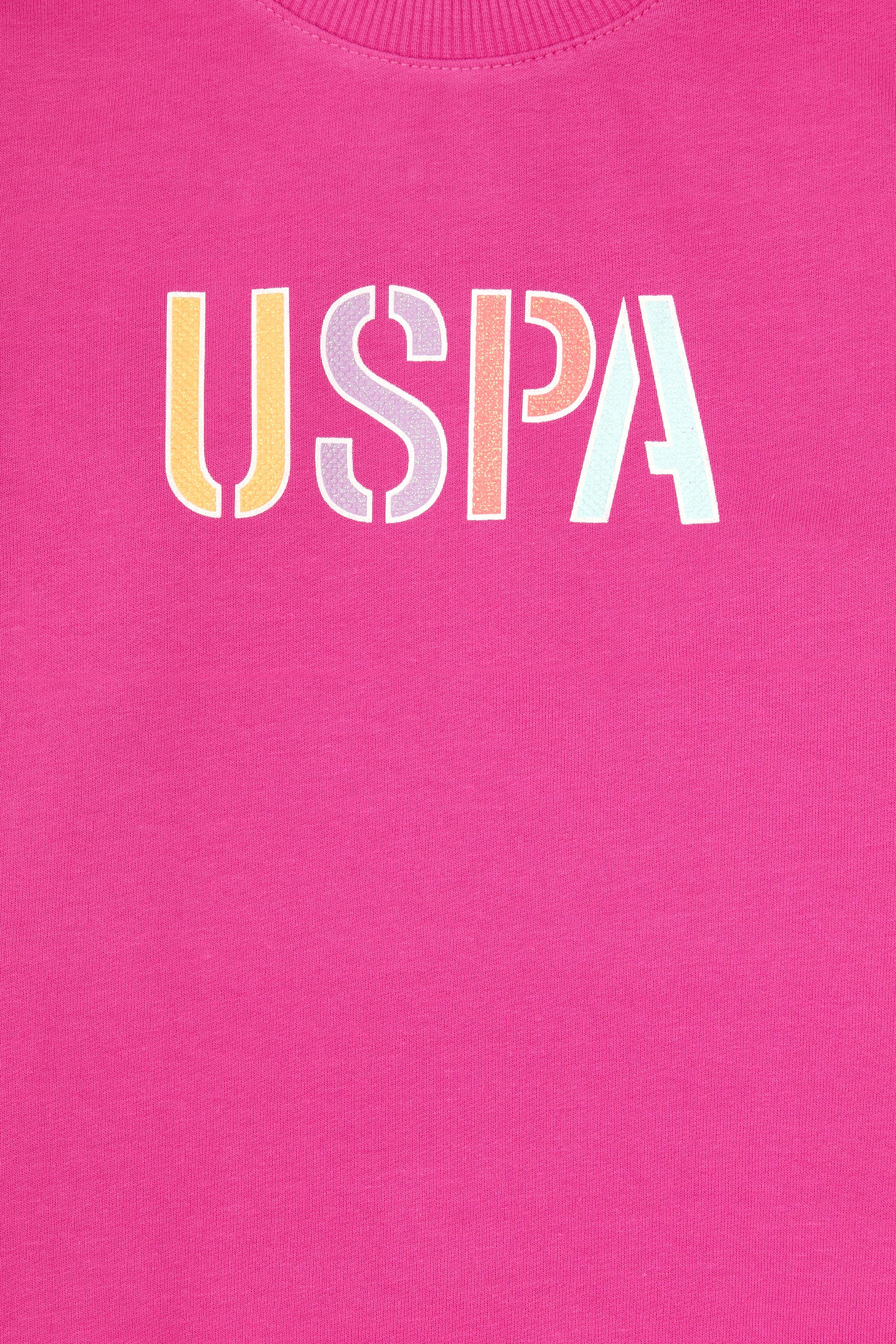 Kız Çocuk Pembe Bisiklet Yaka Basic Sweatshirt