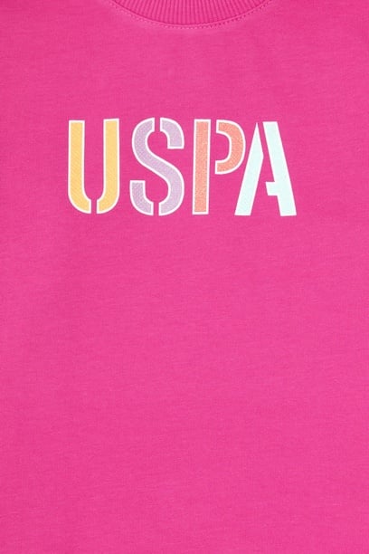 Kız Çocuk Pembe Bisiklet Yaka Basic Sweatshirt