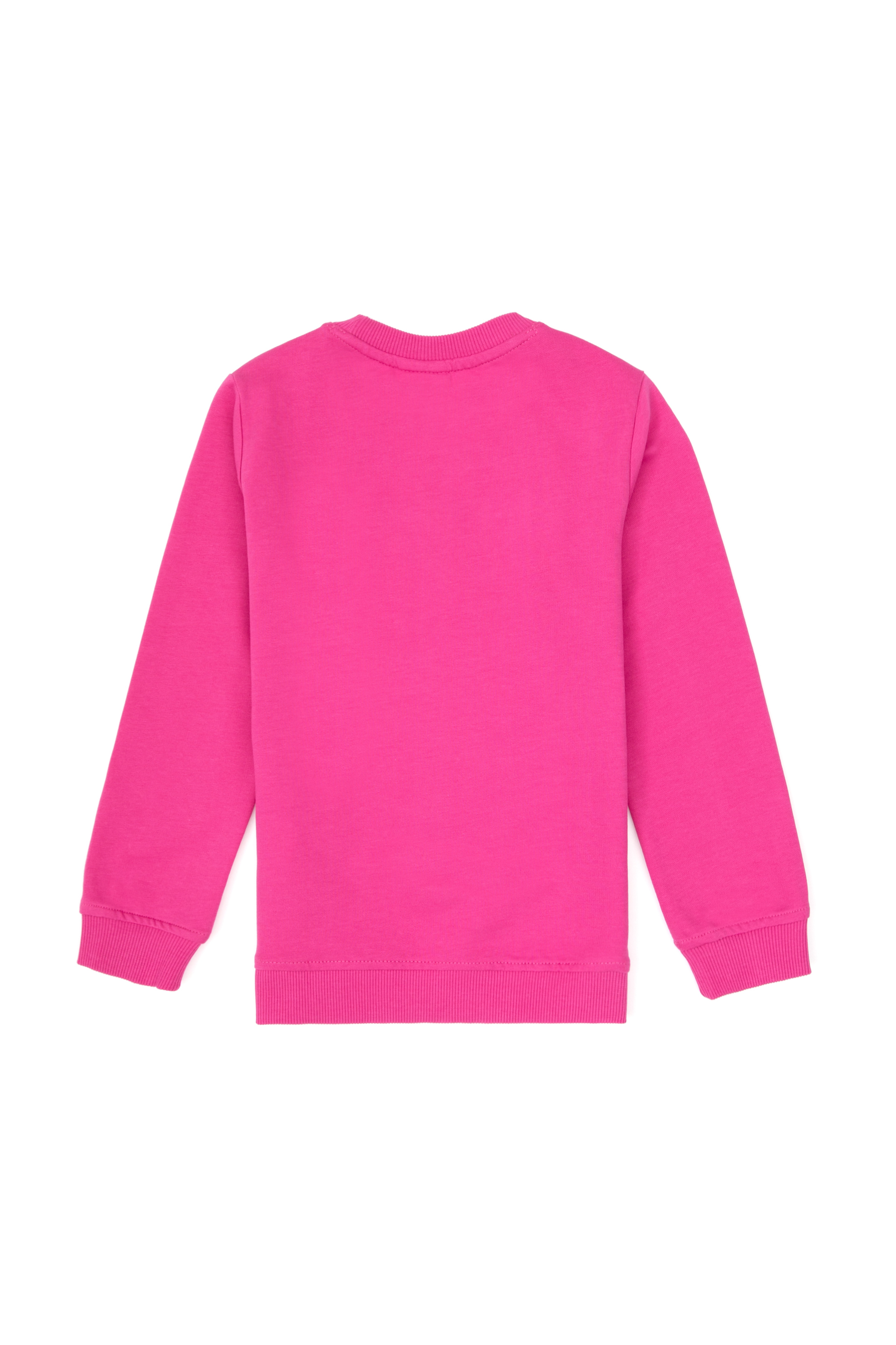 Kız Çocuk Pembe Bisiklet Yaka Basic Sweatshirt - Image 2