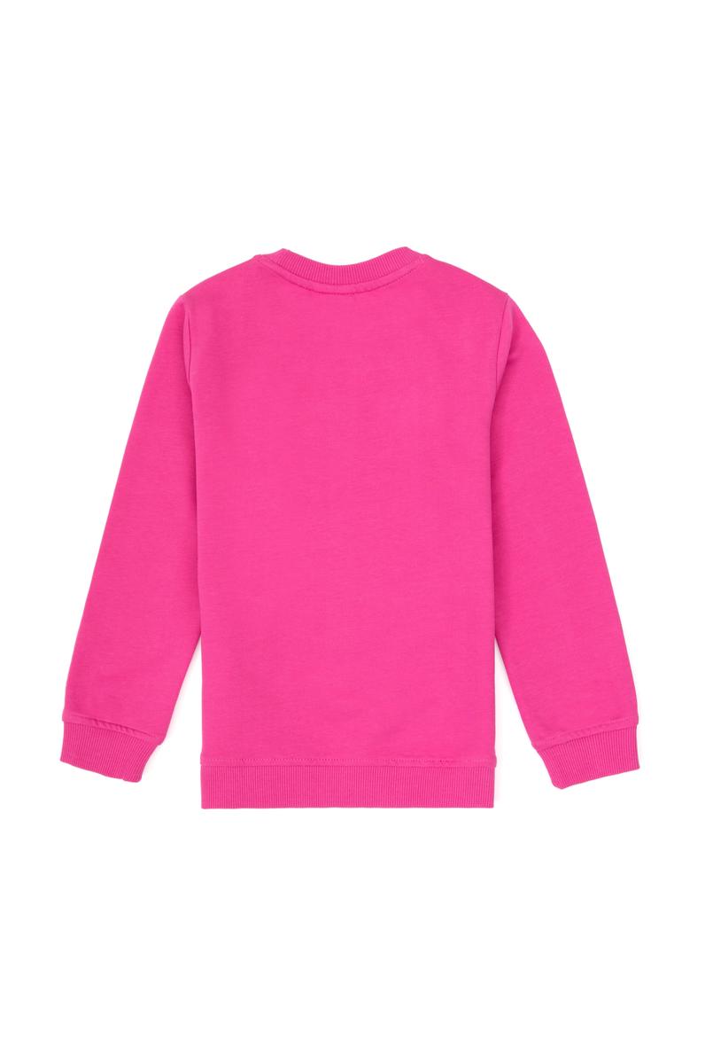 Kız Çocuk Pembe Bisiklet Yaka Basic Sweatshirt