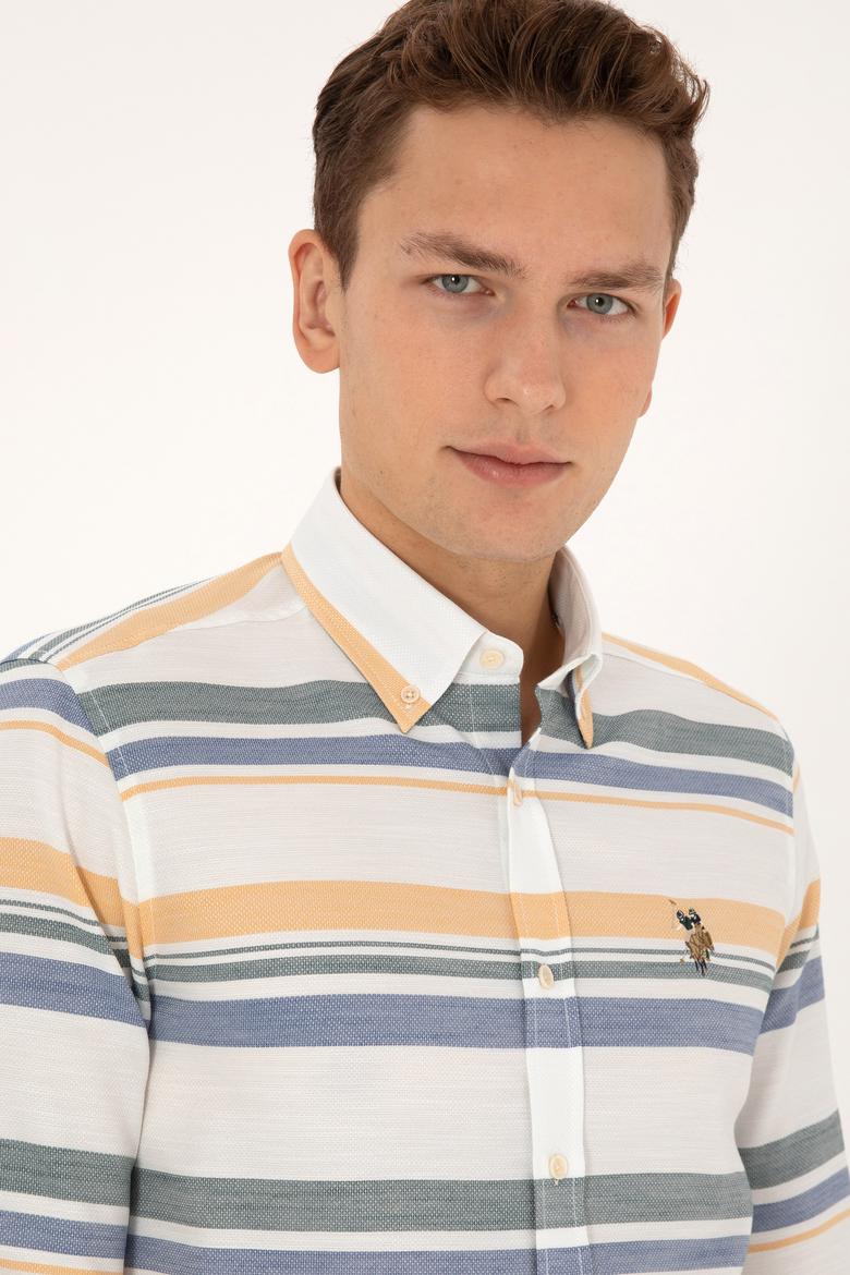 Erkek Krem Uzun Kollu Raporlu Gömlek - 50308456010