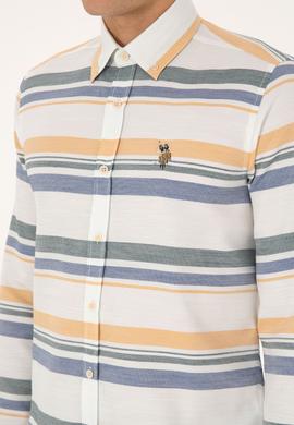 Erkek Krem Uzun Kollu Raporlu Gömlek - 50308456010