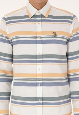 Erkek Krem Uzun Kollu Raporlu Gömlek - 50308456010