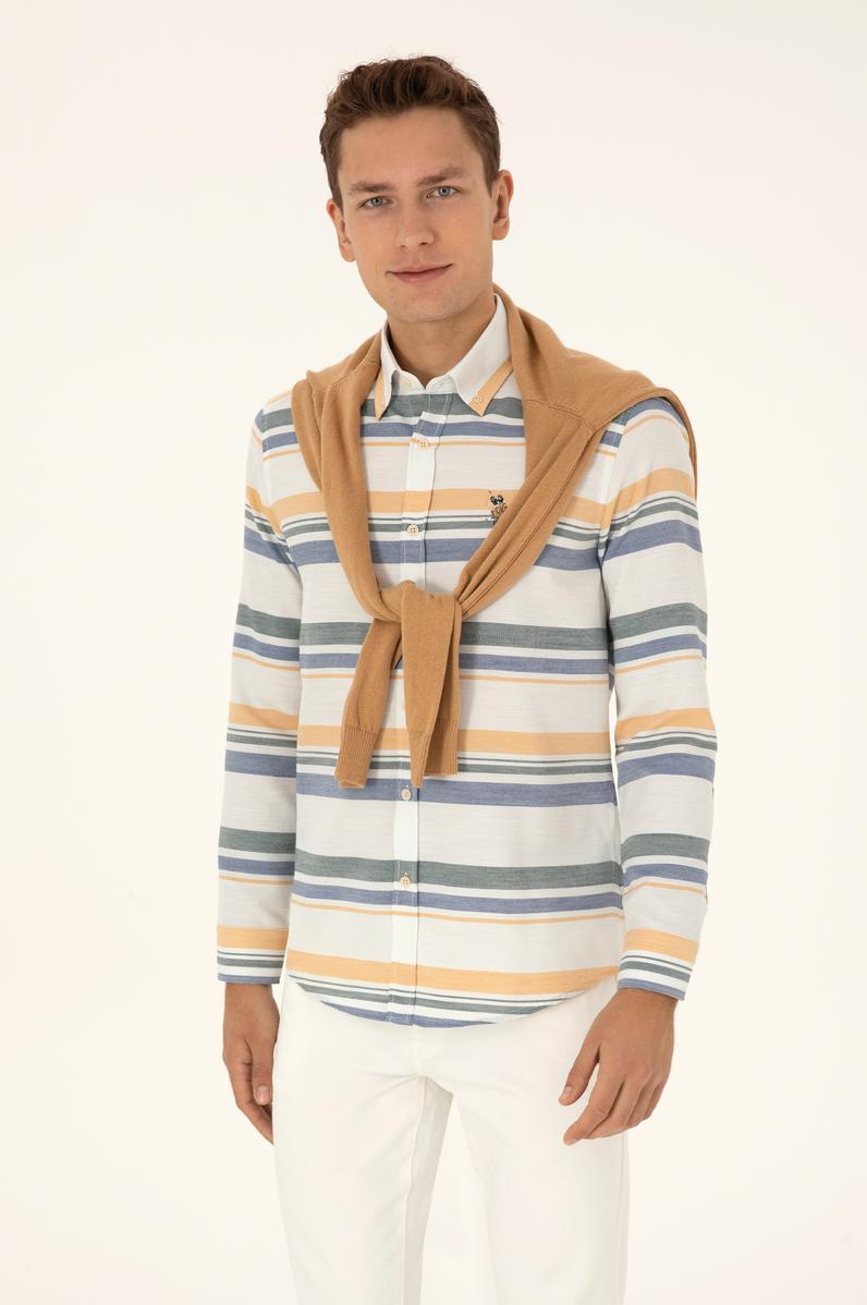 Erkek Krem Uzun Kollu Gömlek