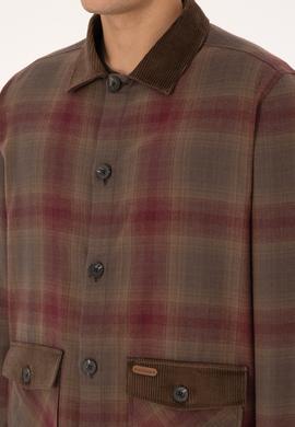 Erkek Bordo Kapüşonlu Gömlek - 50308360024