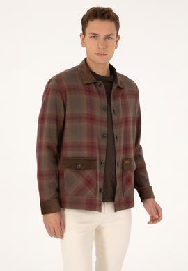 Erkek Bordo Kapüşonlu Gömlek - 50308360024