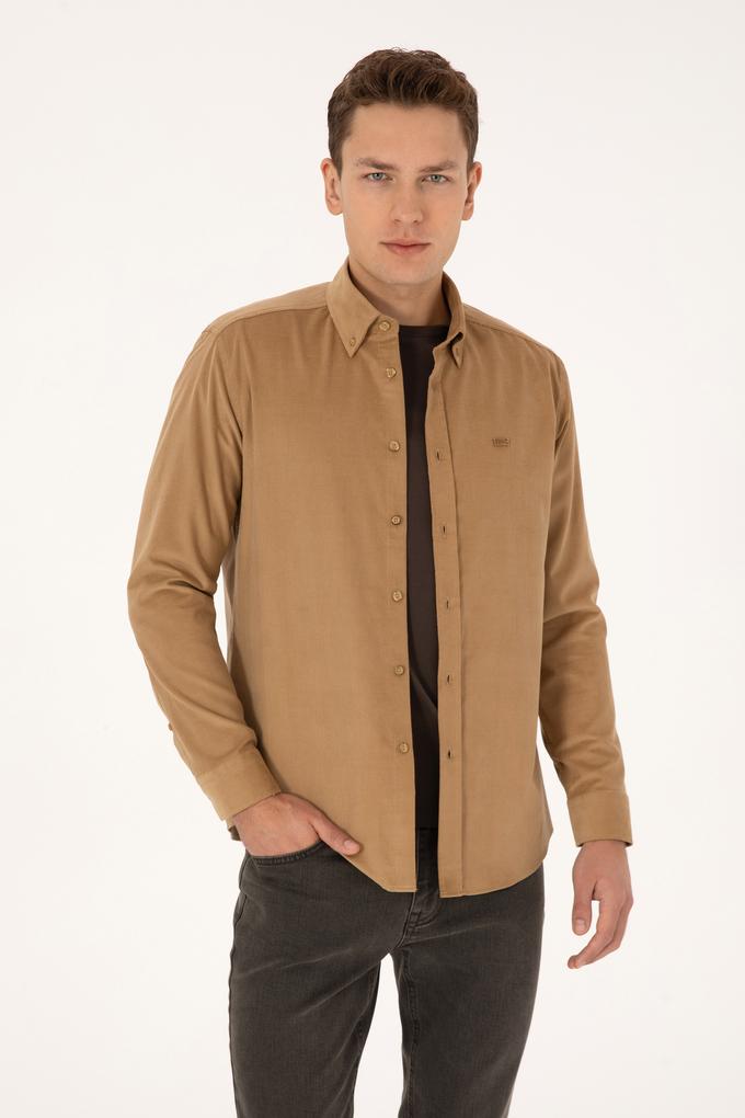 Erkek Hardal Uzun Kollu Gömlek